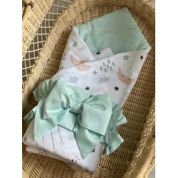 Yenidoğulmuş üçün zərf KV_EPMİNT_014, pambıq/satin, rəngbərəng, 80x80 sm