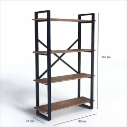 Стеллаж 3563_LoftStefan4Votan, 90x31x140 см, ЛДСП, коричневый