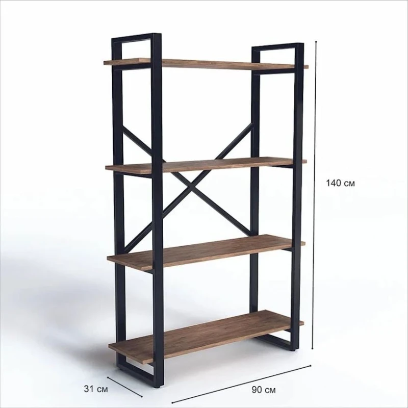 Стеллаж 3563_LoftStefan4Votan, 90x31x140 см, ЛДСП, коричневый