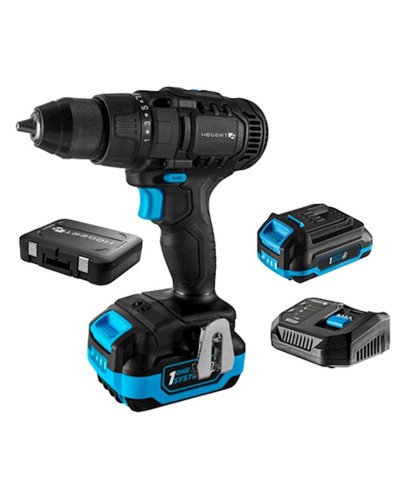 Akkumulyatorlu drel Högert HT2E244-B12DD + akkumulyator 2Ah + enerji toplama stansiyası 4A + keys