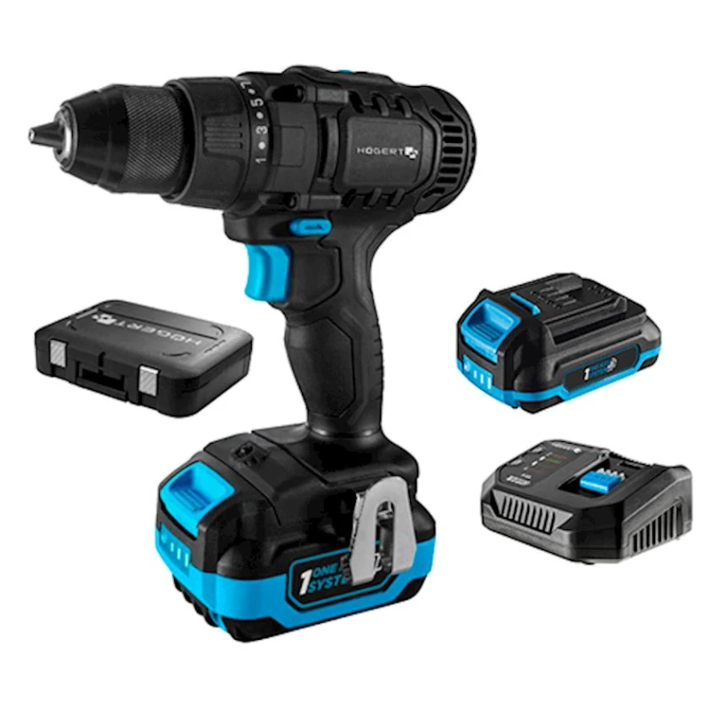 Аккумуляторная дрель Högert HT2E244-B12DD + аккумулятор 2Ач + зарядная станция 4А + кейс Аккумуляторная дрель Högert HT2E244-B12DD + аккумулятор 2Ач + зарядная станция 4А + кейс