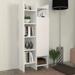 Стеллаж Ev Plus Adaline, 140x60x25 см, ЛДСП, белый