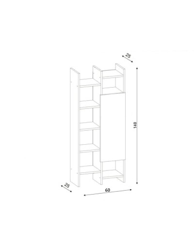Stellaj Ev Plus Adaline, 140x60x25 sm, LDSP, ağ