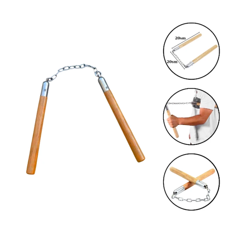 Нунчаки с деревянными ручками Yingcayi 1787, коричневый