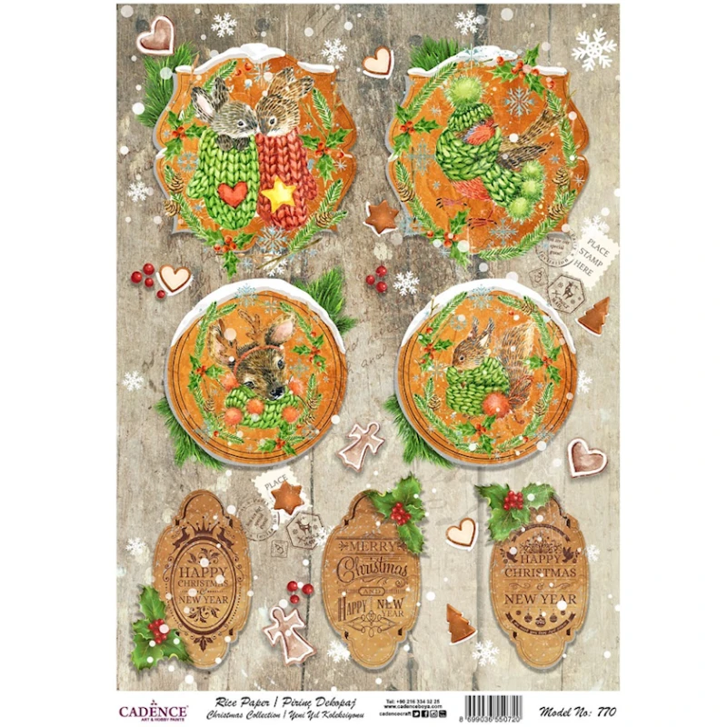 Dekupaj üçün düyü kağızı Cadence A3,770 30x42 sm