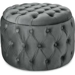 Пуфик 39, ткань, серый, 40x35x35 см