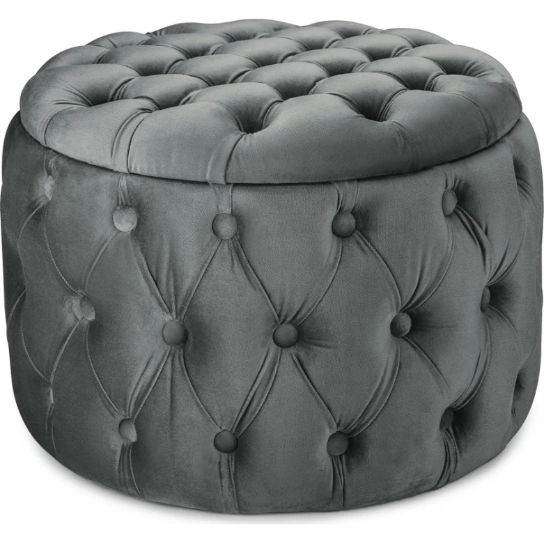 Пуфик 39, ткань, серый, 40x35x35 см