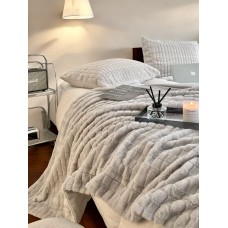 Yastıq üzlüklü dəst Luxe Cotton 000736, ikinəfərlik, örtük 230x250 sm, yastıq üzü 50x70 sm 2 əd, açıq boz