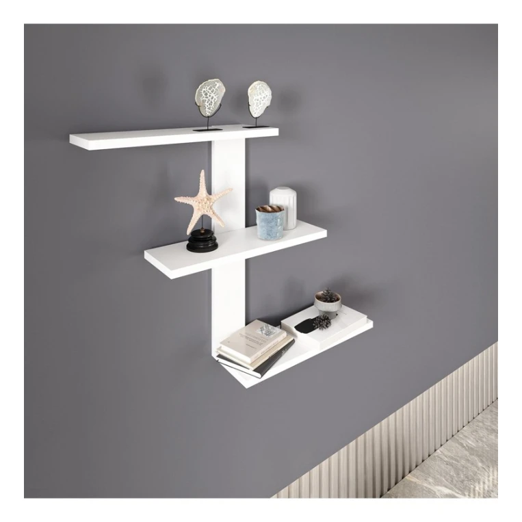 Настенная полка Art Mebel 255, ламинат, 60х35х16 см, белая