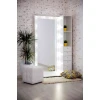 Напольное зеркало, ЛДСП, белое тиснение, 180x40x110 см Напольное зеркало, ЛДСП, белое тиснение, 180x40x110 см