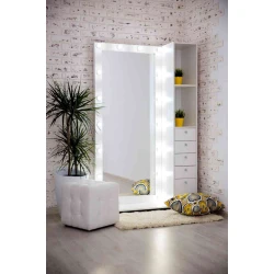 Напольное зеркало, ЛДСП, белое тиснение, 180x40x110 см Напольное зеркало, ЛДСП, белое тиснение, 180x40x110 см