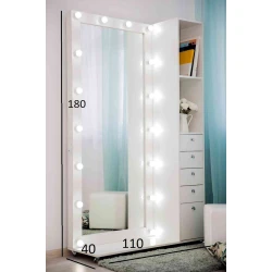 Напольное зеркало, ЛДСП, белое тиснение, 180x40x110 см Напольное зеркало, ЛДСП, белое тиснение, 180x40x110 см