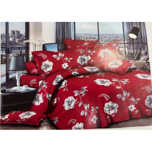 Комплект постельного белья MiraNova CTS-530, сатин, красный, простыня 200х220 см, пододеяльник 200x220 см, наволочка 50x70 см (2 шт)