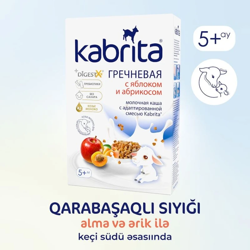 Sıyıq Kabrita Qarabaşaq, alma və ərik ilə, keçi südündə, 5 aydan, 180 q (8716677006352). Sıyıq Kabrita Qarabaşaq, alma və ərik ilə, keçi südündə, 5 aydan, 180 q (8716677006352).