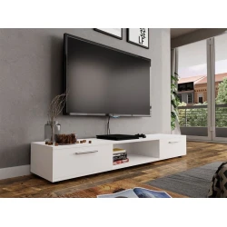 Тумба под ТВ Ev Plus 12115865, ЛДСП, белый, 176x40x28 см Тумба под ТВ Ev Plus 12115865, ЛДСП, белый, 176x40x28 см