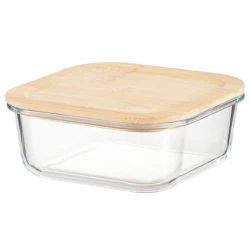 Контейнер Gipfel Stor 51964, стекло/бамбук, прозрачный/коричневый, 1200 мл