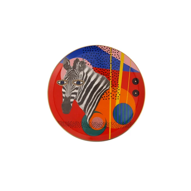 Boşqab Porland Wild Life Zebra farfor, rəngbərəng, 28 sm