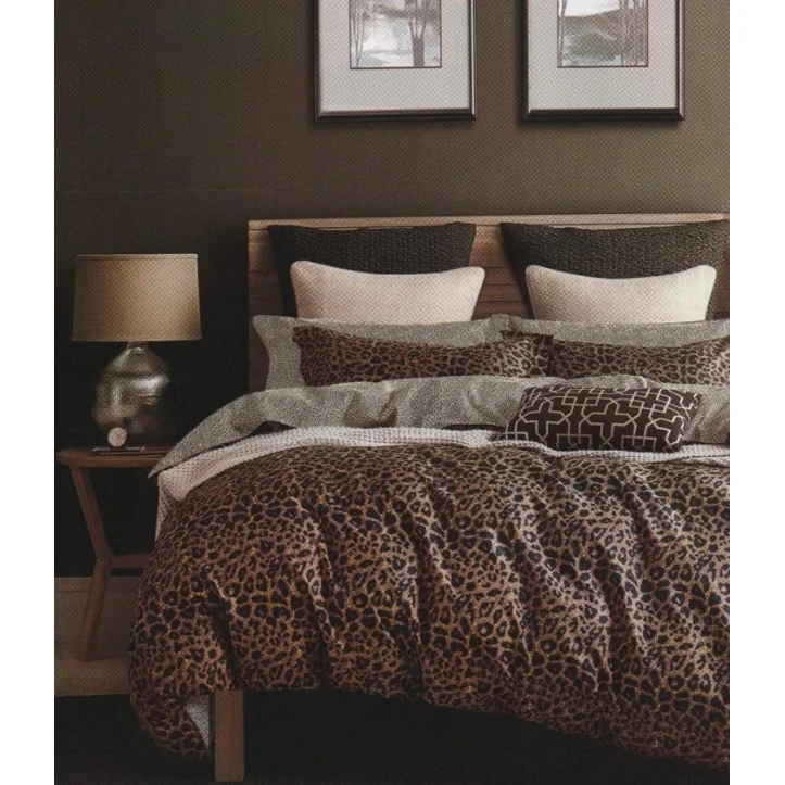 Комплект постельного белья MiraNova SF-734, пододеяльник 200x220 см, простыня 250x250 см, наволочка 50x70 см, двуспальный, хлопок, коричневый Комплект постельного белья MiraNova SF-734, пододеяльник 200x220 см, простыня 250x250 см, наволочка 50x70 см, двуспальный, хлопок, коричневый