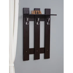 Вешалка настенная Letta Long Venge, 105x12х60 см, ЛДСП, коричневый Вешалка настенная Letta Long Venge, 105x12х60 см, ЛДСП, коричневый