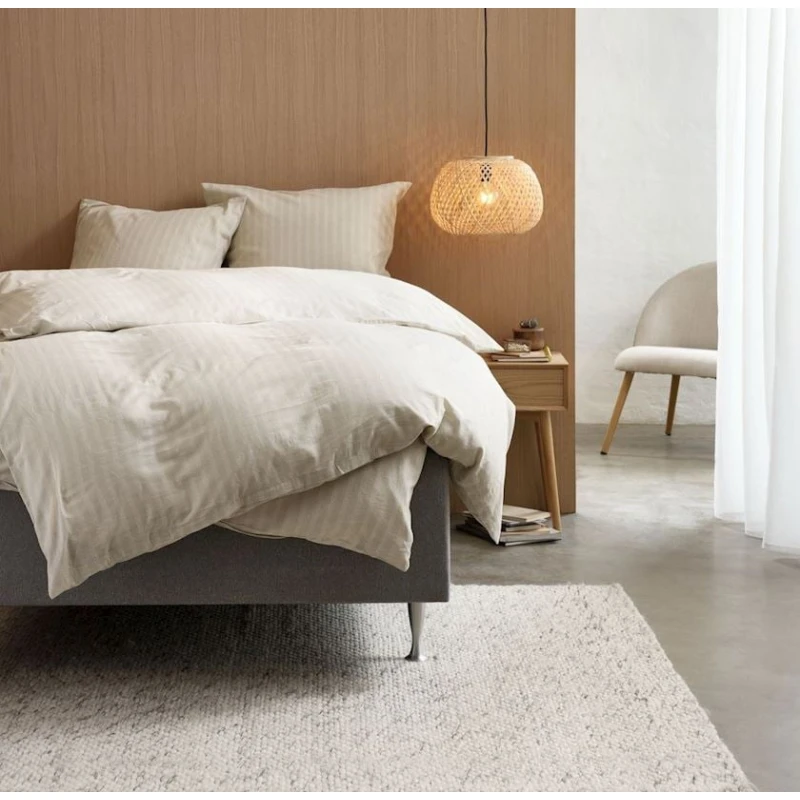 Комплект постельного белья JYSK KARMEN, пододеяльник 200x220 см, простыня 240x260 см, 2 наволочки 50x70/75 см, двуспальный, хлопок, бежевый Комплект постельного белья JYSK KARMEN, пододеяльник 200x220 см, простыня 240x260 см, 2 наволочки 50x70/75 см, двуспальный, хлопок, бежевый