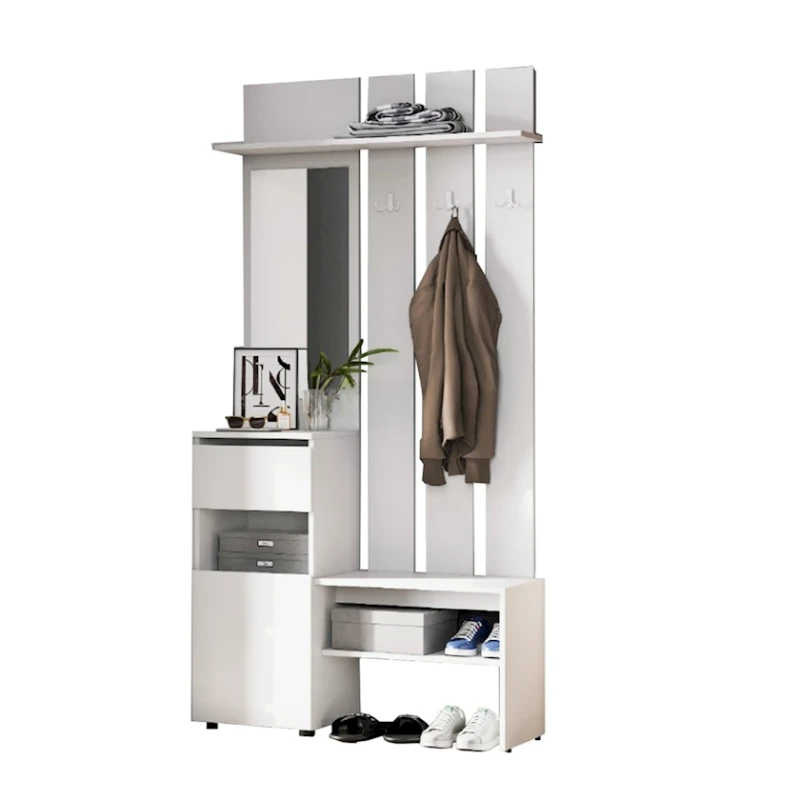 Шкаф-витрина для прихожей Lettа,200х36.8х100.1 см,ЛДСП,белый Шкаф-витрина для прихожей Lettа,200х36.8х100.1 см,ЛДСП,белый