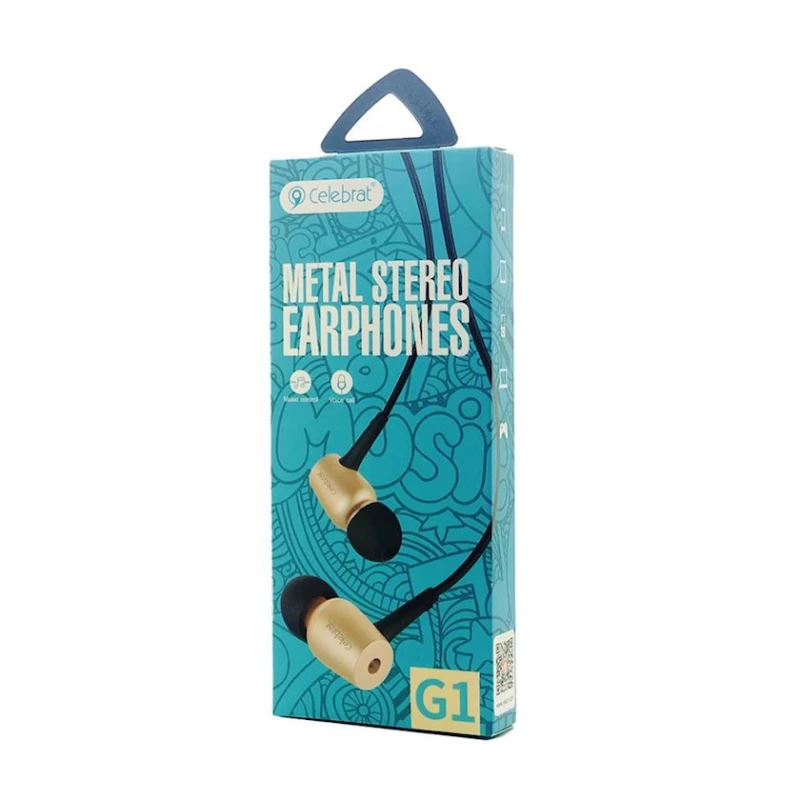 Simli qulaqlıq Celebrat G1 Metal Stereo Gold Simli qulaqlıq Celebrat G1 Metal Stereo Gold