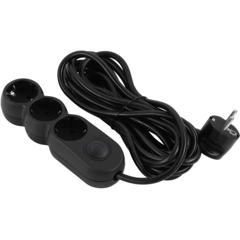 Удлинитель 2E Plus 5 м, 3-розеточный, черный - 2E-U03VES5MBK Удлинитель 2E Plus 5 м, 3-розеточный, черный - 2E-U03VES5MBK