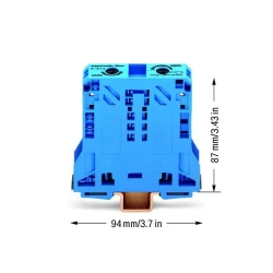 Keçid klemm bloku WAGO 285-154, mavi, 2-keçirici, 50 mm²
