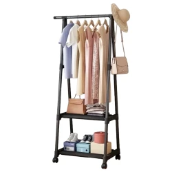 Передвижная вешалка для одежды HomeStore_KLY6T, черный, металл, 57x46x158 см Передвижная вешалка для одежды HomeStore_KLY6T, черный, металл, 57x46x158 см