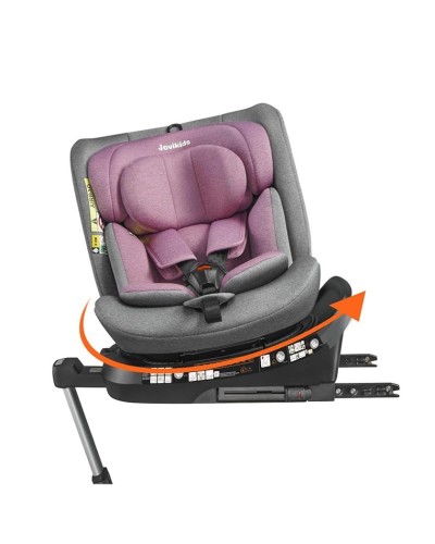 Uşaq avtomobil oturacağı Jovikids, çəhrayı, 0-12 yaş, 360 dərəcə fırlanma - avto900