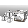 Qazan dəsti Sonifer, paslanmayan polad, gümüşü, 16/18/20 sm
