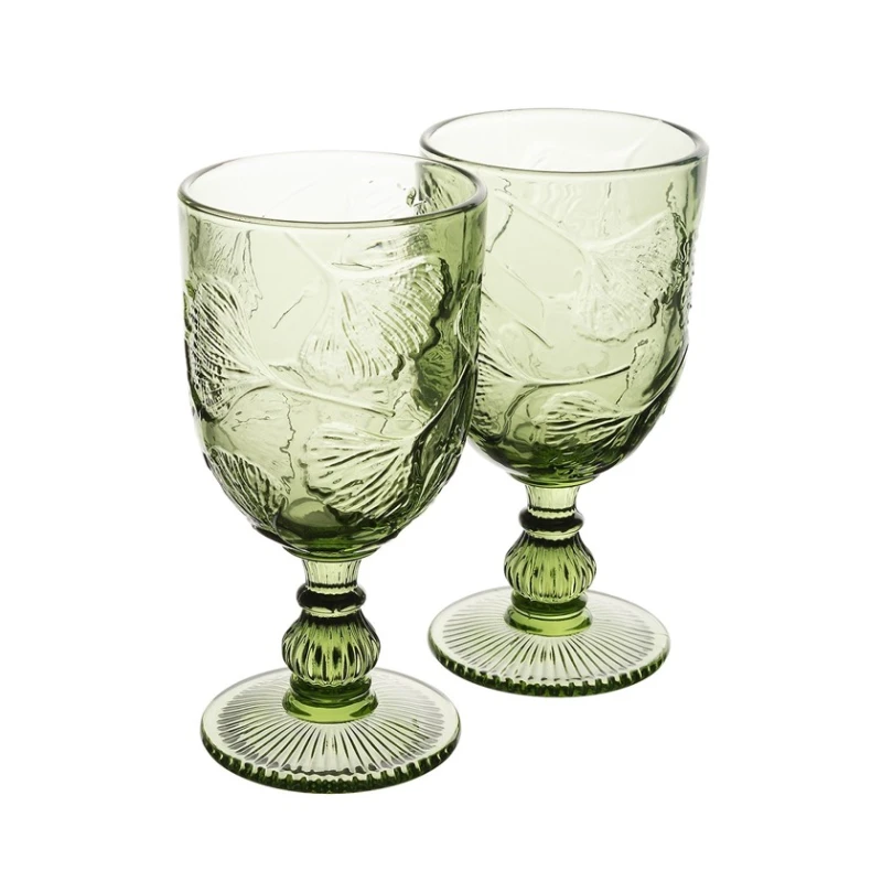 Набор бокалов для вина Gipfel Ginkgo 51178, 340 мл, 2 шт, стекло, зеленый