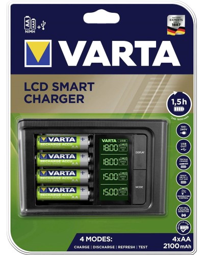 Batareya üçün şarj cihazı Varta LCD Smart Charger 2100mAh, göstərici ilə