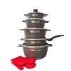 Набор посуды для готовки W.K: 4 шт кастрюли 20/24/28/32 см, 1 шт сковорода 28 см, 2 пары перчаток, коричневый Набор посуды для готовки W.K: 4 шт кастрюли 20/24/28/32 см, 1 шт сковорода 28 см, 2 пары перчаток, коричневый