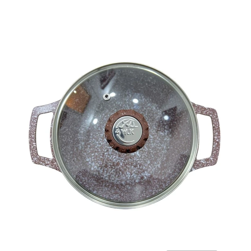 Набор посуды для готовки W.K: 4 шт кастрюли 20/24/28/32 см, 1 шт сковорода 28 см, 2 пары перчаток, коричневый Набор посуды для готовки W.K: 4 шт кастрюли 20/24/28/32 см, 1 шт сковорода 28 см, 2 пары перчаток, коричневый