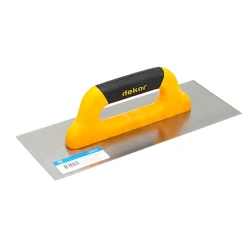 Гладилка Dekor 210, 30x12 см, сталь, желтый, для штукатурки