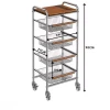 Кухонная тележка, металл, коричневая/серебристая, 29х39х90 см