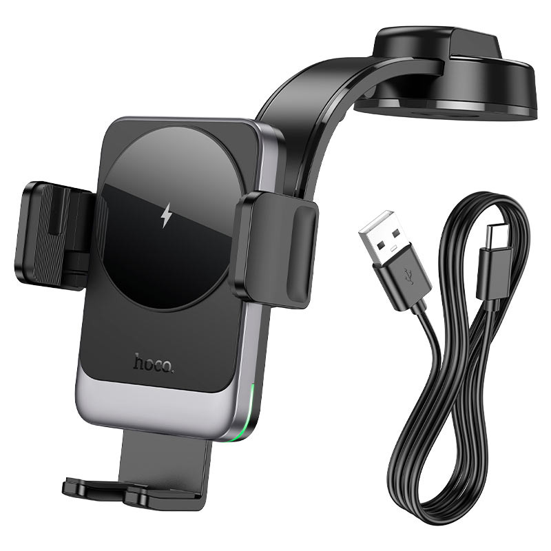 Автомобильный держатель Hoco HW14 Wireless Black + беспроводные наушники Hoco EW64 White В подарок Автомобильный держатель Hoco HW14 Wireless Black + беспроводные наушники Hoco EW64 White В подарок