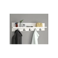 Вешалка настенная Rimaks ev_12115502, ЛДСП, белый, 18x80 см Вешалка настенная Rimaks ev_12115502, ЛДСП, белый, 18x80 см