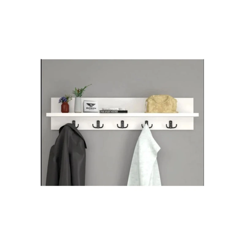 Вешалка настенная Rimaks ev_12115502, ЛДСП, белый, 18x80 см Вешалка настенная Rimaks ev_12115502, ЛДСП, белый, 18x80 см