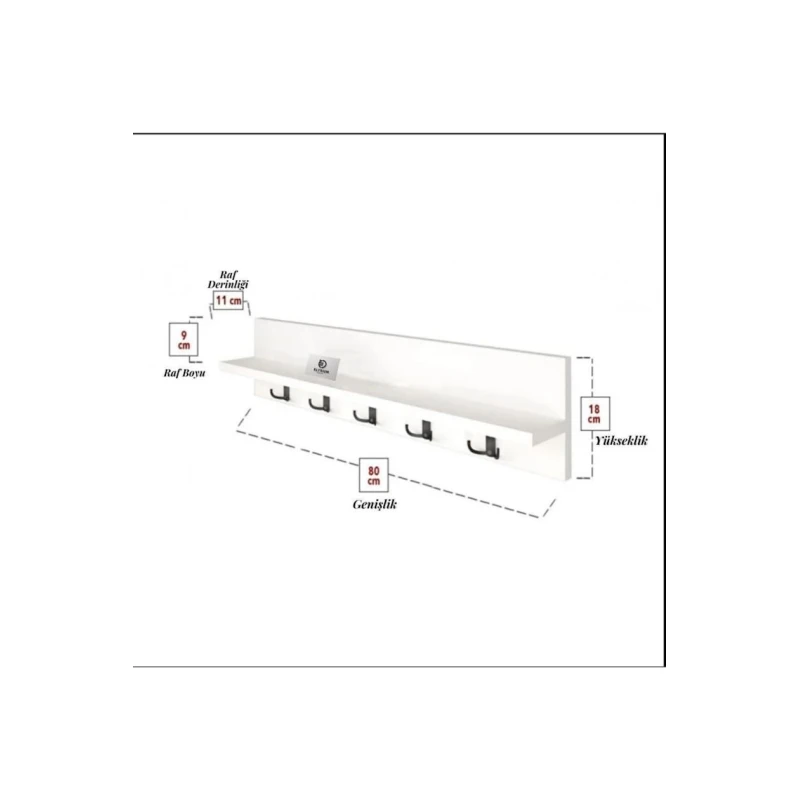 Вешалка настенная Rimaks ev_12115502, ЛДСП, белый, 18x80 см Вешалка настенная Rimaks ev_12115502, ЛДСП, белый, 18x80 см