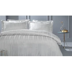 Комплект постельного белья Yataş Shelly, пододеяльник 240x220 см, простыня 280x240 см, наволочка 50х70 см (2 шт), двуспальный, бамбук/хлопок, серый