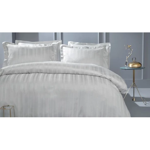 Комплект постельного белья Yataş Shelly, пододеяльник 240x220 см, простыня 280x240 см, наволочка 50х70 см (2 шт), двуспальный, бамбук/хлопок, серый Комплект постельного белья Yataş Shelly, пододеяльник 240x220 см, простыня 280x240 см, наволочка 50х70 см (2 шт), двуспальный, бамбук/хлопок, серый