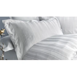 Комплект постельного белья Yataş Shelly, пододеяльник 240x220 см, простыня 280x240 см, наволочка 50х70 см (2 шт), двуспальный, бамбук/хлопок, серый