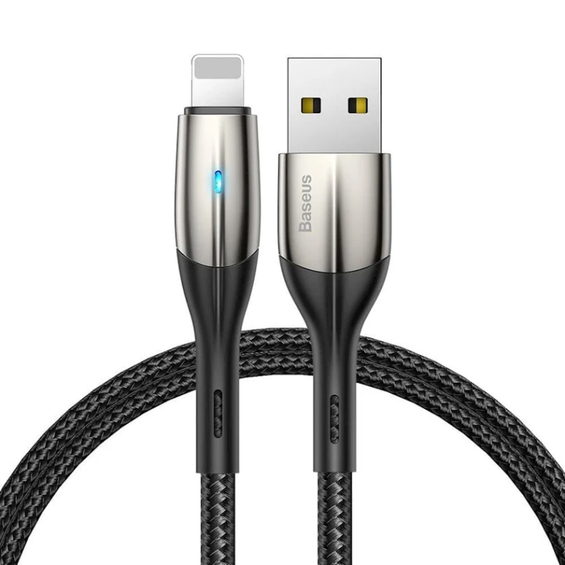 Kabel USB Baseus Horizontal Data Cable (With An Indicator Lamp) USB 2.4A, qara
