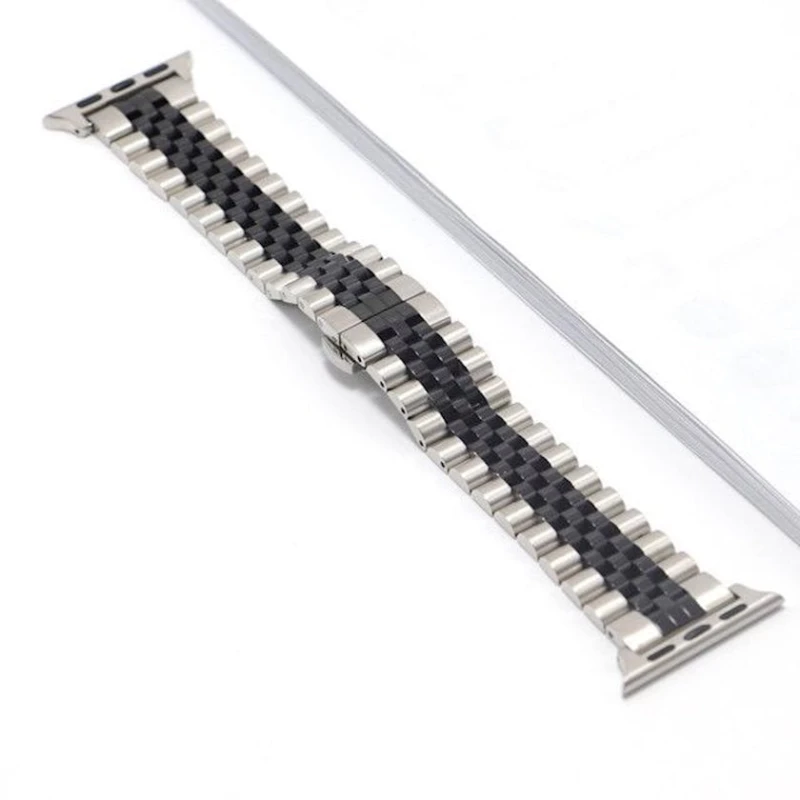 Ремешок Greatcase для Apple Watch 38/40/41/42/44/45/49 mm Silver Black Ремешок Greatcase для Apple Watch 38/40/41/42/44/45/49 mm Silver Black