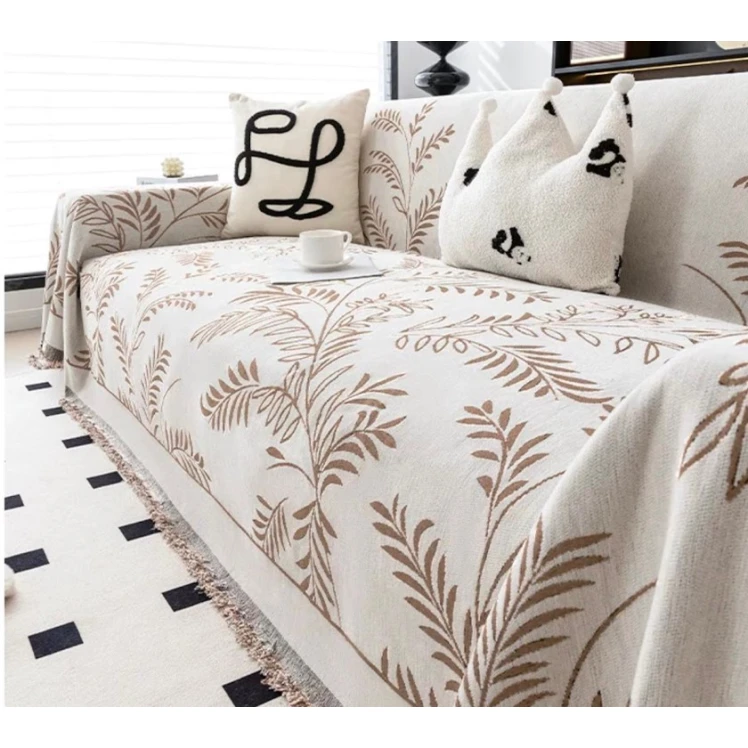 Покрывало MiraNova CTS-343, бежевое/коричневое, 180х180 см