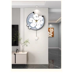 Настенные часы декоративные ромашки, синие