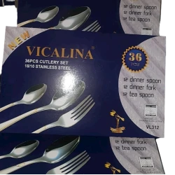 Набор столовых приборов Vicalina VP1236, 36 шт, нержавеющая сталь, золотистый/серебристый