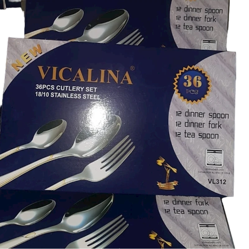 Набор столовых приборов Vicalina VP1236, 36 шт, нержавеющая сталь, золотистый/серебристый Набор столовых приборов Vicalina VP1236, 36 шт, нержавеющая сталь, золотистый/серебристый